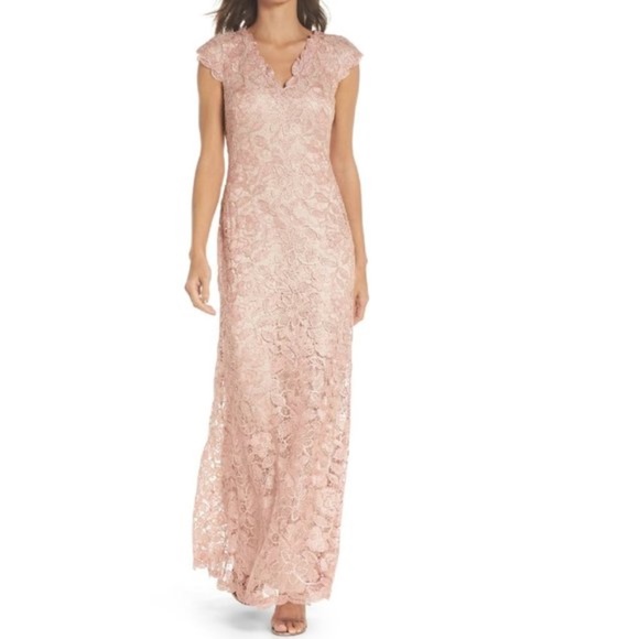 Tadashi Shoji Levant Floral Lace Gown - Picture 1 of 7